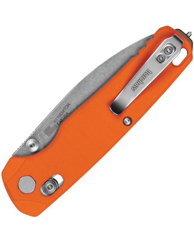 Kershaw Bel Air XL EMT DuraLock CPM MagnaCut Stainless Steel Blade Orange G10 handle