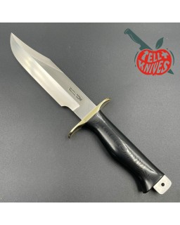 Randall Buxton Fighter Full Tang Stainless steel brass guard black micarta handle black leather sheath