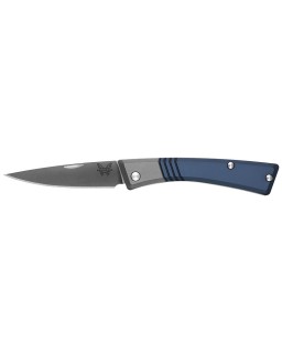 Benchmade Successor 315 M390 steel satin blade finish gray blue Aluminium handle