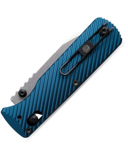 VOSTEED Vombat Zulu shape blade M390 premium steel stonewash finish Crossbar Lock blue Aluminum Handle A4103