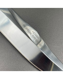 SOG S1 5th Special Forces Group Vietnam - blued SK5 carbon steel blade stacked leather handle black leather sheath