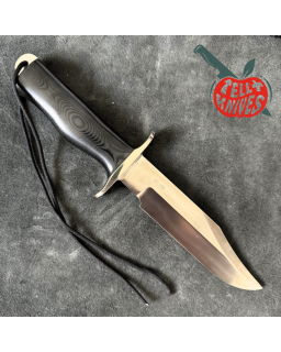 Randall Buxton Fighter Full Tang Stainless steel nickel silver Model 1 hilt black micarta handle black leather sheath