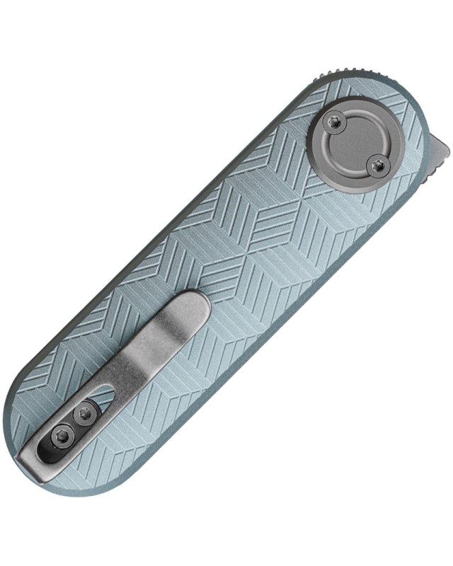 Vosteed Corgi-V Vanchor Lock   14C28N Sandvik Stainless Steel Blade Macaron Blue Textured Aluminum Handle