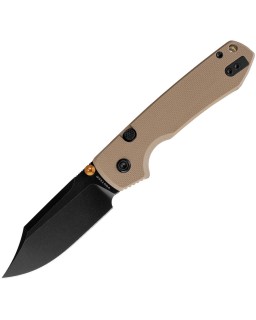 Vosteed Raccoon Top Linerlock Black Stonewash 14C28N Sandvik Steel Blade Sand G10 Handle