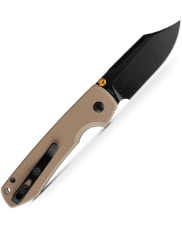 Vosteed Raccoon Top Linerlock Black Stonewash 14C28N Sandvik Steel Blade Sand G10 Handle