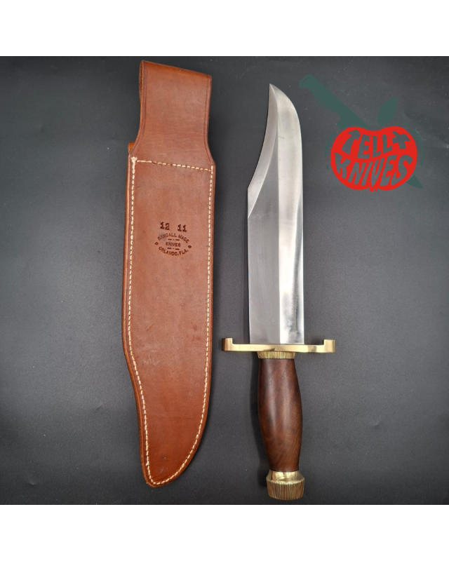 Randall Made Knives 1980ies Model 12-11 Smithsonian Bowie forged carbon steel walnut handle brass guard and pommel