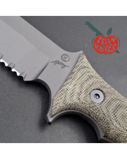 Chris REEVE Harsey Pacific fighting knife S35VN stainless steel DLC grey finish canvas micarta handle balistic camo Cordura