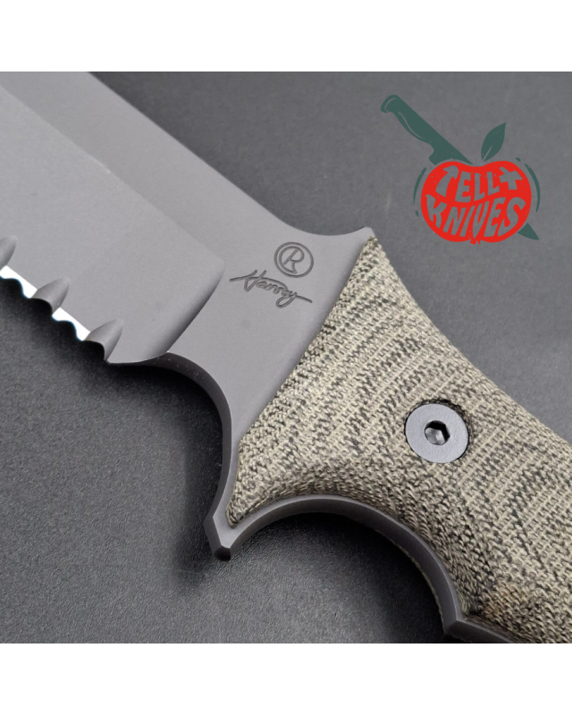 Chris REEVE Harsey Pacific fighting knife S35VN stainless steel DLC grey finish canvas micarta handle balistic camo Cordura