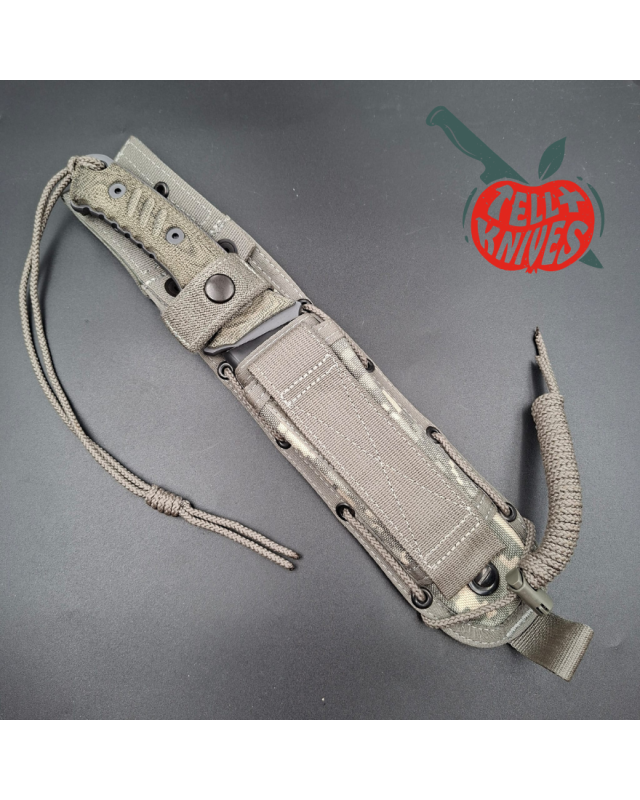 Chris REEVE Harsey Pacific fighting knife S35VN stainless steel DLC grey finish canvas micarta handle balistic camo Cordura