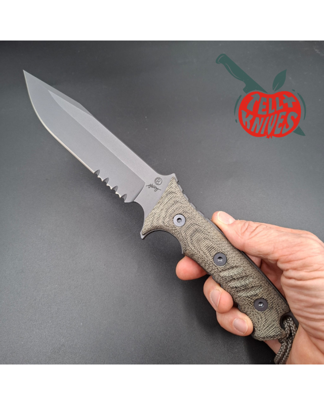 Chris REEVE Harsey Pacific fighting knife S35VN stainless steel DLC grey finish canvas micarta handle balistic camo Cordura