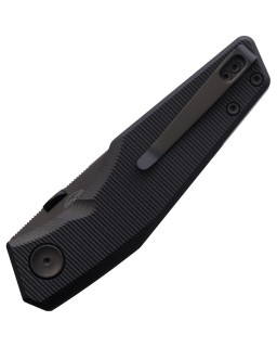 Real Steel Spectrum folding knife Nitro V stainless steel black PVD coated blade buttonlock Black G10 handle