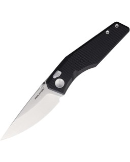Real Steel Spectrum folding knife Nitro V stainless steel satin finish blade buttonlock Black G10 handle