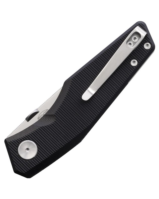 Real Steel Spectrum folding knife Nitro V stainless steel satin finish blade buttonlock Black G10 handle