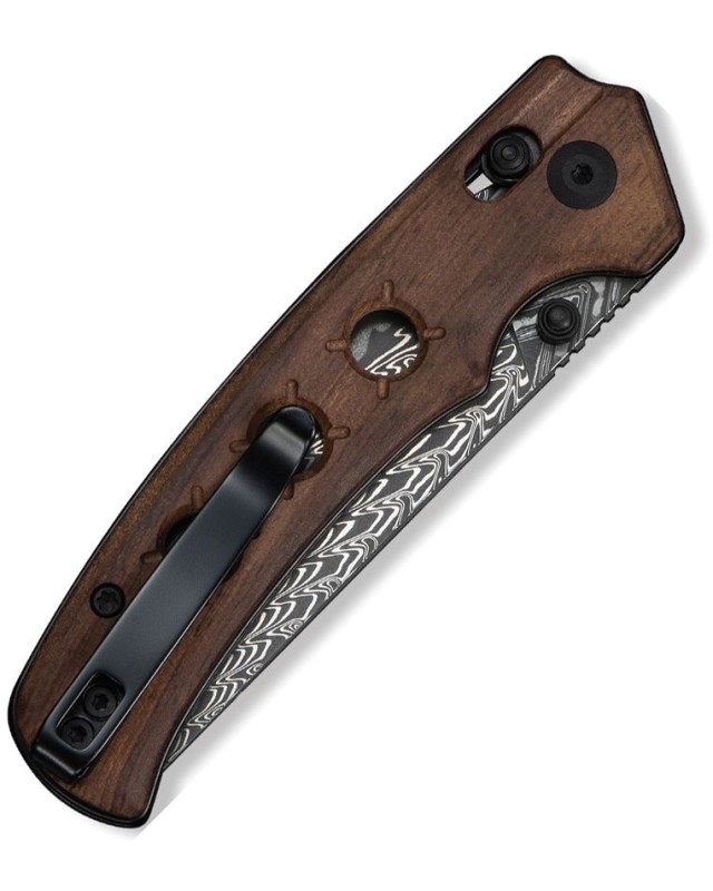 CIVIVI Noctis folding knife Damascus steel Guibourtia Wood Handle Crossbar Lock