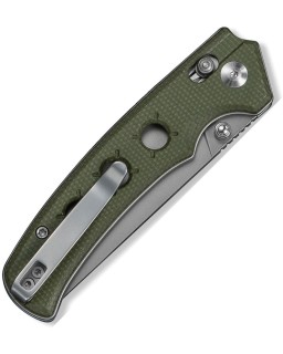 CIVIVI Noctis folding knife Nitro V stainless steel Grey finish blade Green Micarta Handle Crossbar Lock