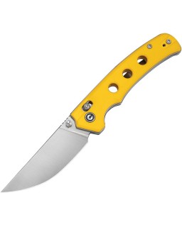 CIVIVI Noctis folding knife Nitro V stainless steel Yellow G10 Handle Crossbar Lock