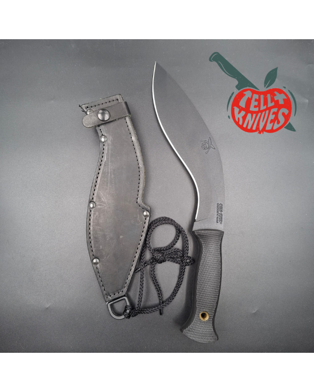 Cold Steel Kukri Light full tang Carbon V steel black epoxy finish black kraton handle black leather sheath