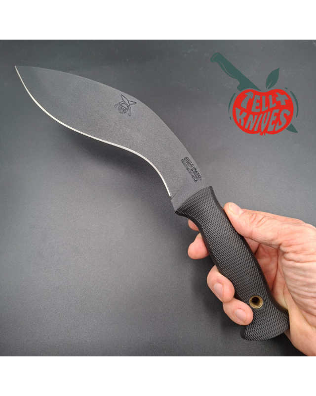 Cold Steel Kukri Light full tang Carbon V steel black epoxy finish black kraton handle black leather sheath