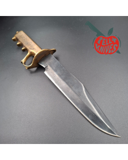 Trench Knife Custom carbon steel blade Fighting Knife Brass handle brown leather sheath