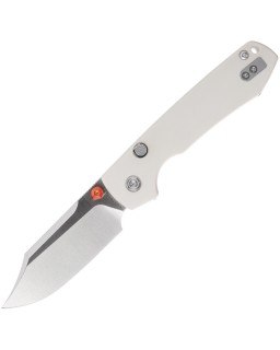 Vosteed Raccoon Top Linerlock Satin 14C28N Sandvik Stainless Steel Blade White G10 Handle