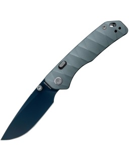 Vosteed Marten Top Linerlock Blue Cerakote 154CM Stainless Steel Blade Gray Aluminium Handle