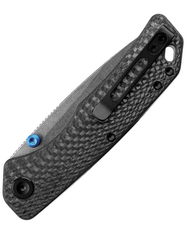 Vosteed Marten 330 Top Linerlock Stonewash 154CM Stainless Steel Blade Black Carbon Fiber Handle