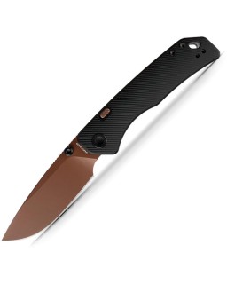 Vosteed Marten 330 Top Linerlock Copper Cerakote 154CM Stainless Steel Blade Black Aluminum Handle