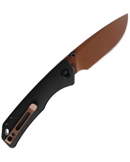 Vosteed Marten 330 Top Linerlock Copper Cerakote 154CM Stainless Steel Blade Black Aluminum Handle
