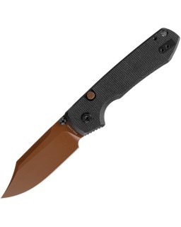 Vosteed Raccoon Top Linerlock Copper Cerakote 14C28N Sandvik Steel Blade Black G10 Handle
