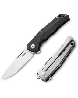 LionSteel Q4TTRO Folding Knife  CPM-MagnaCut Steel Braun Micarta Titanium Handle
