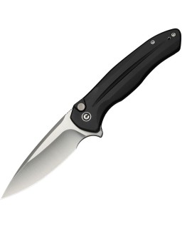 CIVIVI Kitefin 14C28N stainless steel satin finish blade buttonlock Black Aluminium handle Flipper