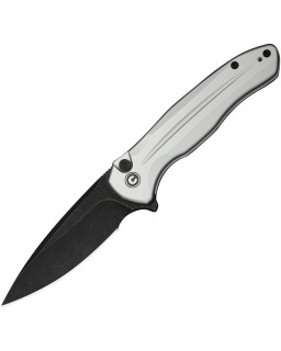 CIVIVI Kitefin 14C28N stainless steel blackwash finish blade buttonlock Silver Aluminium handle Flipper