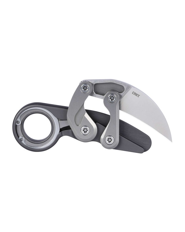 CRKT Provoke Karambit Folding Knife  D2 Steel Blade Grey aluminium handle finger ring