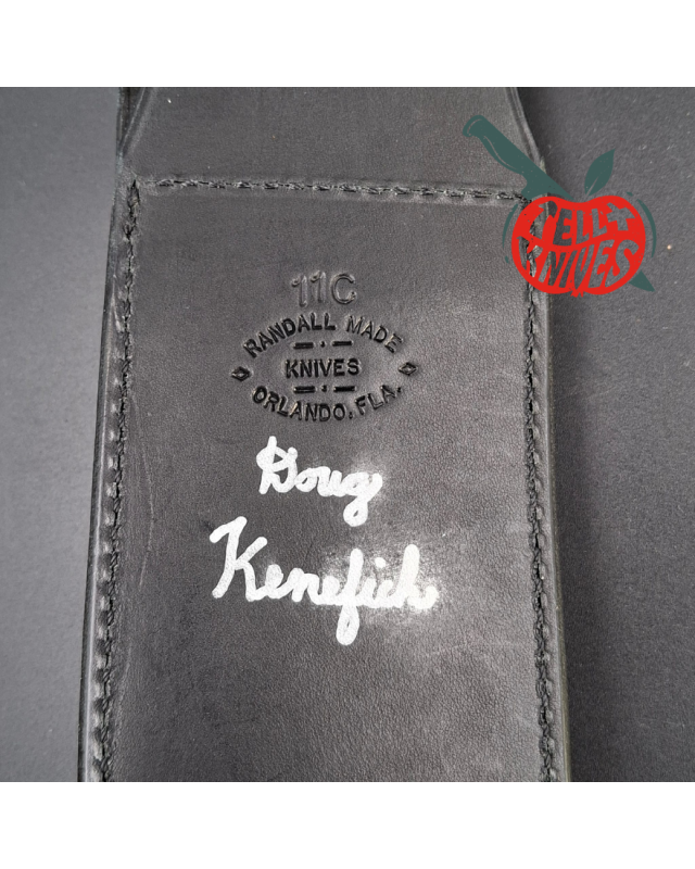 Randall Made Knives Model Sasquatch Large forged carbon steel stag handle nickel silver guard signed black leather sheath