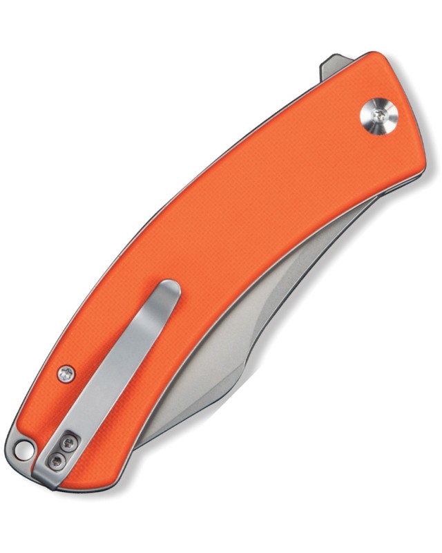Civivi Outlaw Muk  Stonewash 14C28N Sandvik Stainless Steel Blade Orange G10 Handle