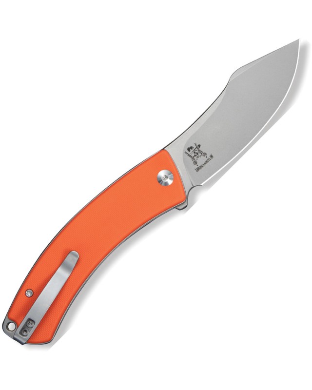 Civivi Outlaw Muk  Stonewash 14C28N Sandvik Stainless Steel Blade Orange G10 Handle