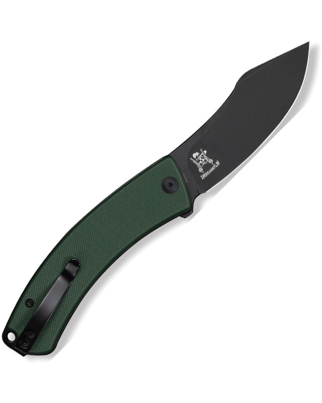Civivi Outlaw Muk Black Stonewash 14C28N Sandvik Stainless Steel Blade Green G10 Handle