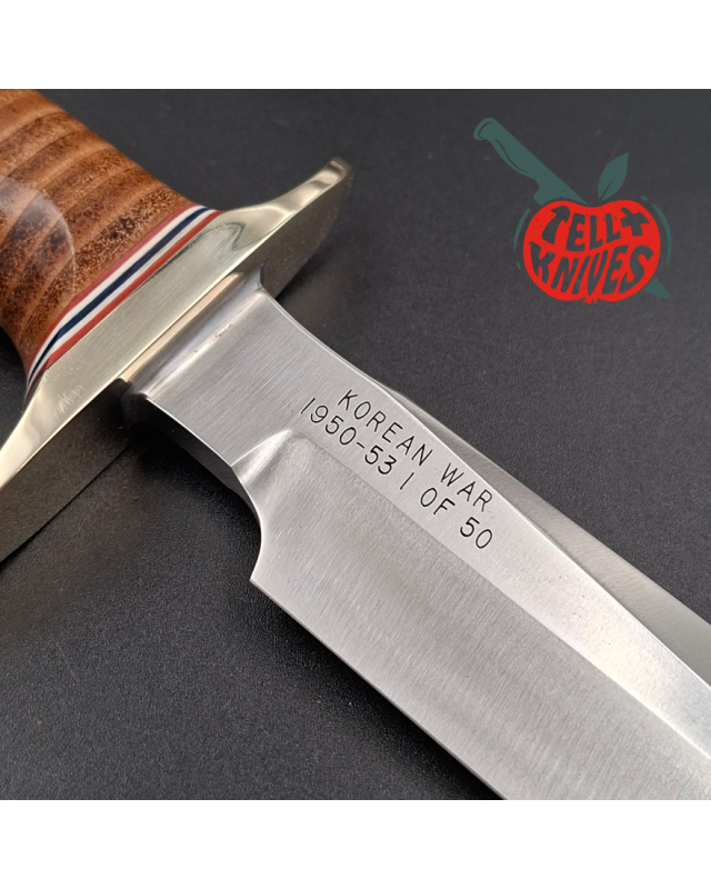 Randall Made Knives Korean War Replica Model 1-7 forged carbon steel stacked leather 50pces only