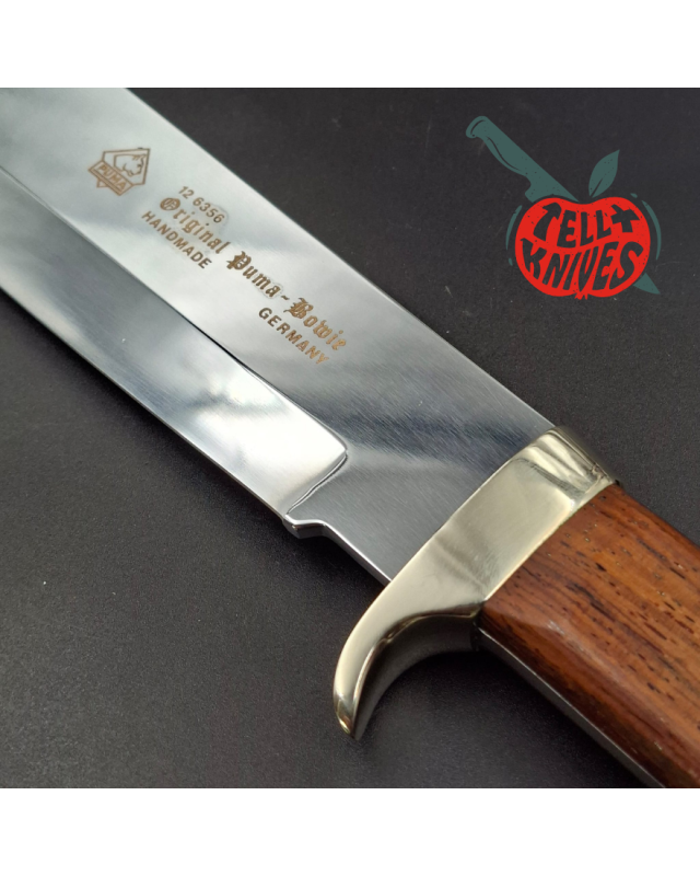 PUMA Solingen 1987 Original Puma Bowie full tang stainless steel blade wood handle leather sheath