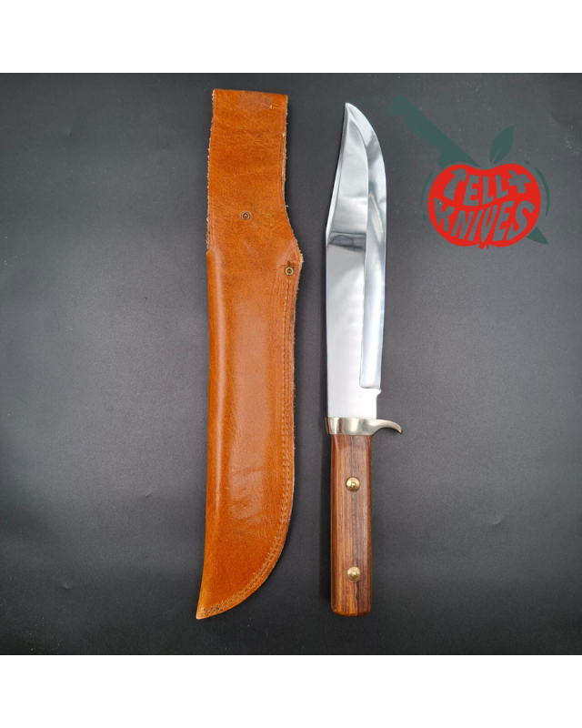 PUMA Solingen 1987 Original Puma Bowie full tang stainless steel blade wood handle leather sheath