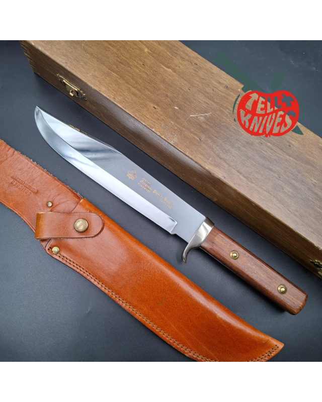PUMA Solingen 1987 Original Puma Bowie full tang stainless steel blade wood handle leather sheath