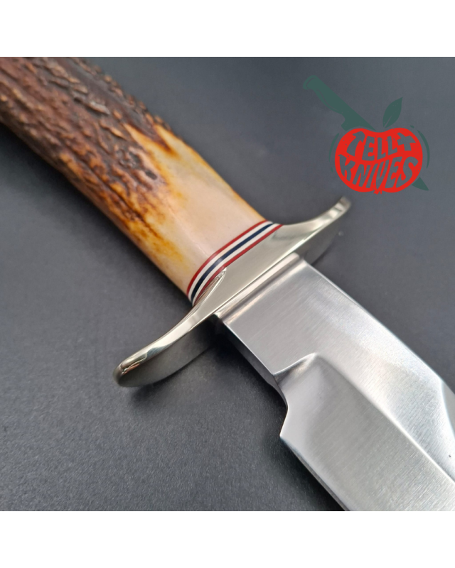 Randall Made Knives 1999 Combat Companion forged carbon steel blade stag handle brown leather sheath