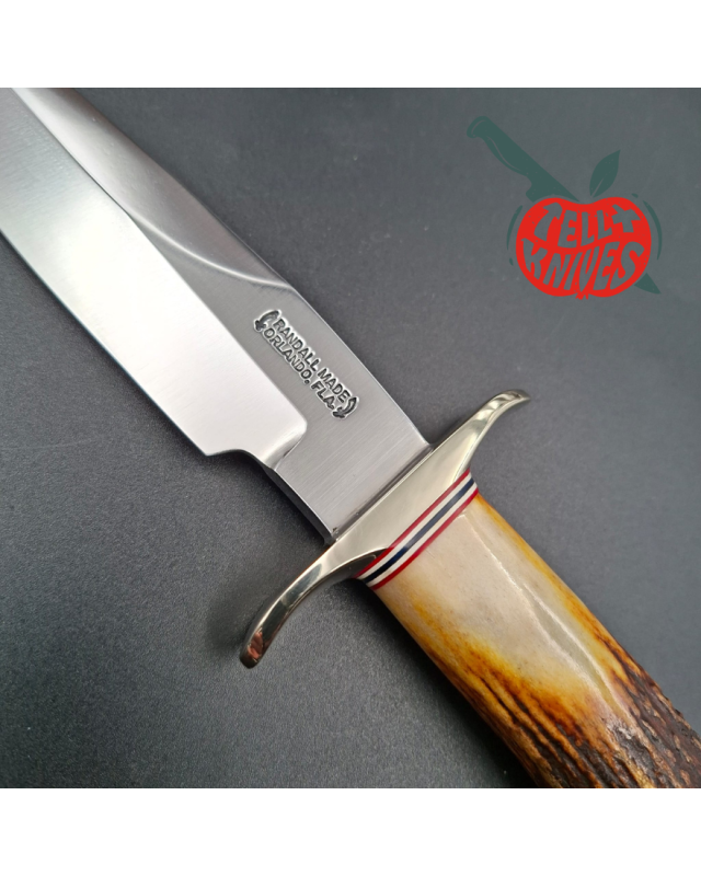 Randall Made Knives 1999 Combat Companion forged carbon steel blade stag handle brown leather sheath