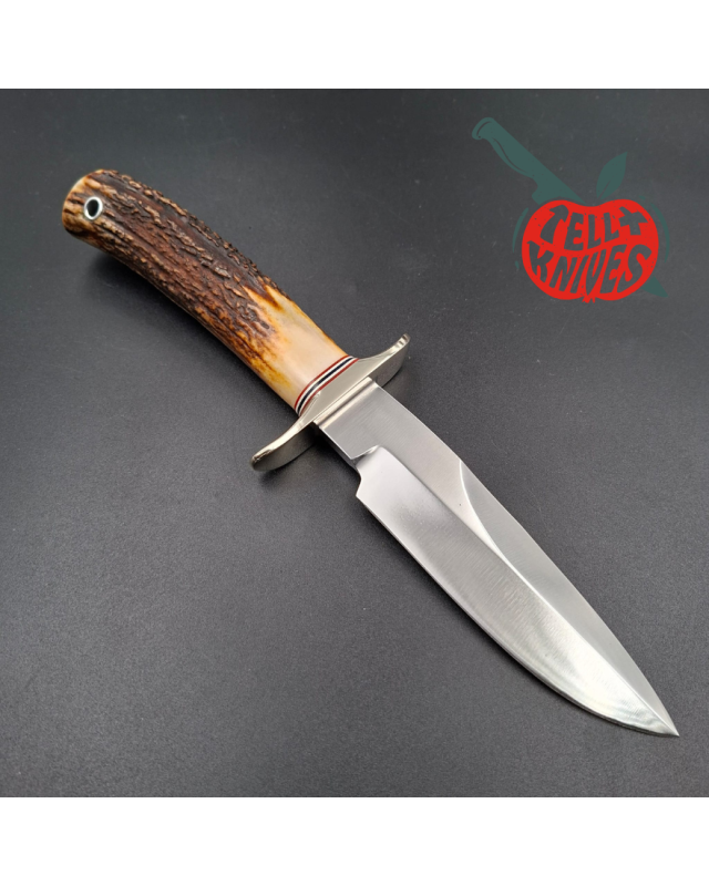 Randall Made Knives 1999 Combat Companion forged carbon steel blade stag handle brown leather sheath