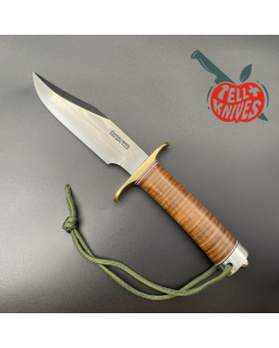 Randall Model 15 Airman Carbon Steel Stacked Leather Handle Brass Guard Duralumin Pommel Braun Leather Sheath