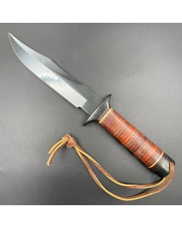 SOG S1 5th Special Forces Group Vietnam - blued SK5 carbon steel blade stacked leather handle black leather sheath