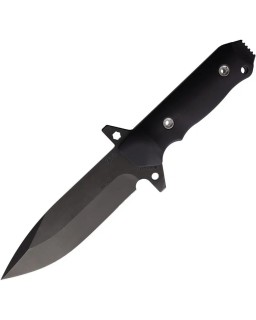 1881 Knife Works AIO 2 Fixed Blade Full Tang 1095HC carbon steel black G10 handle Brown leather sheath