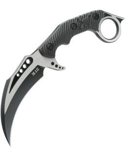 United Cutlery M48 Liberator Falcon Karambit Full tang stainless steel two tone finish blade black rubber handle nylon s