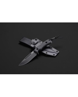 TRC Knives South Pole Vanadis 4 Extra steel DLC black Finish black G10 handle black kydex