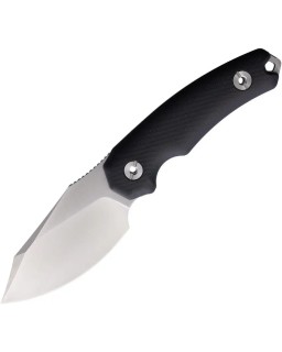 Kunwu Knives Stiffy D Fixed Blade Vanadis 4 steel satin finish Black micarta handle black kydex sheath